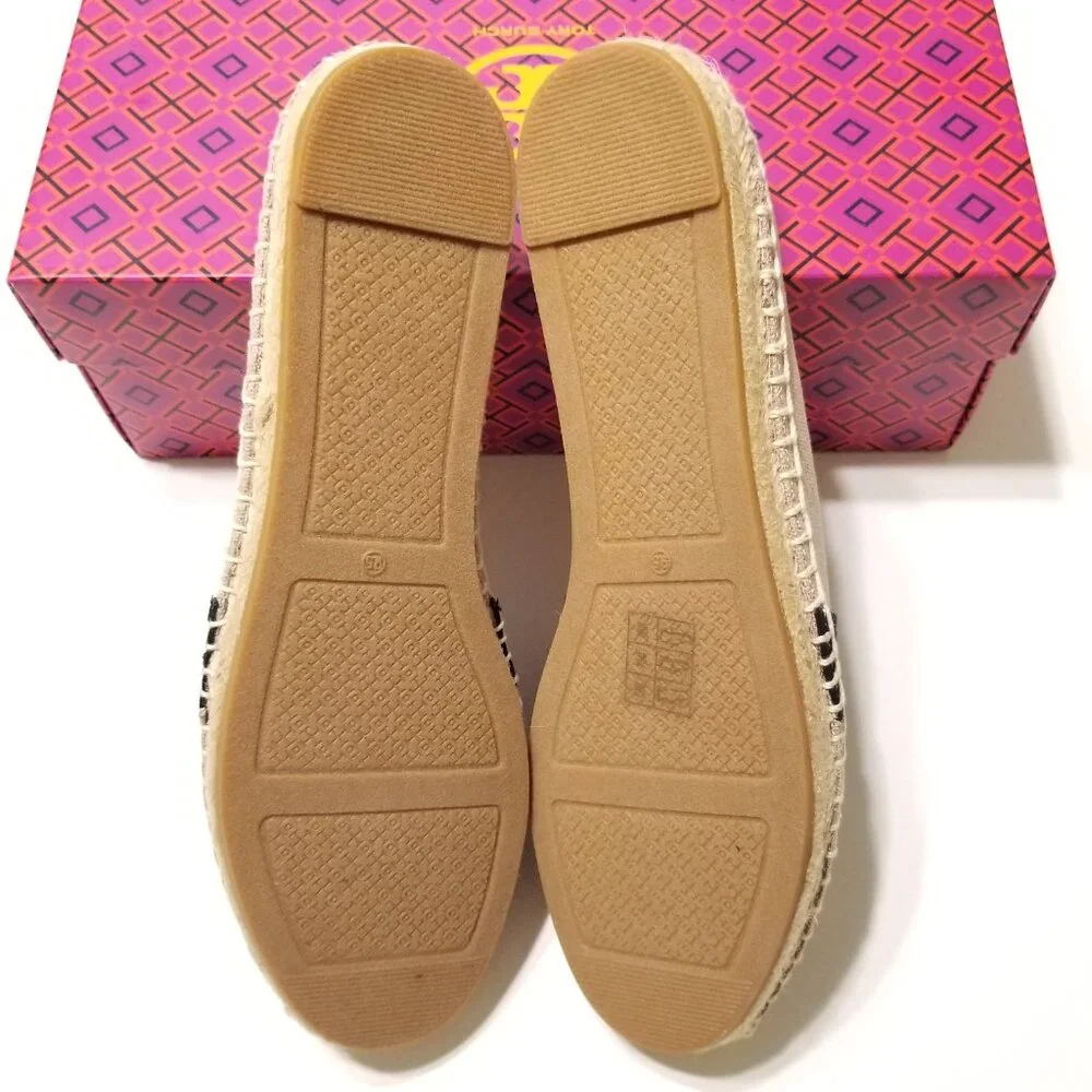 ✨NEW✨ Tory Burch Weston Flat Espadrilles in Natural/Black‎ Size 9.5, 10